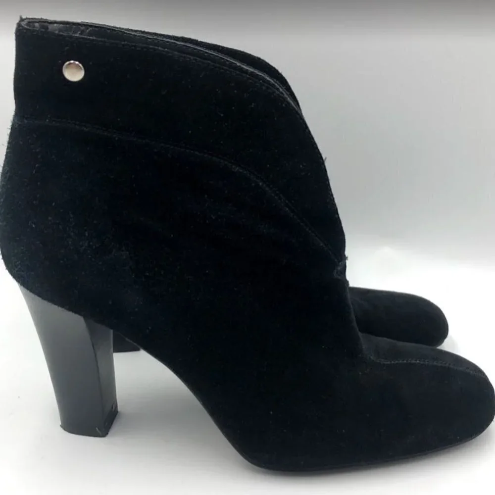 Franco Sarto Women's Black Suede Leather Booties